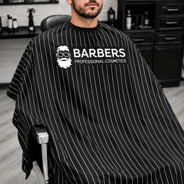Професійний пеньюар для барберів та перукарів Barbers Black & White 4823109414273 фото