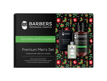 Подарунковий новорічний набір для чоловіків Sandalwood & Grapefruit Barbers 4823109411098 фото