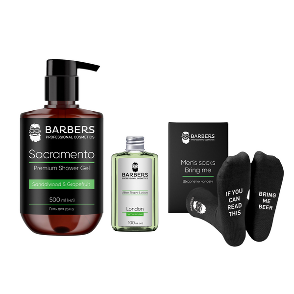 Подарунковий новорічний набір для чоловіків Sandalwood & Grapefruit Barbers 4823109411098 фото