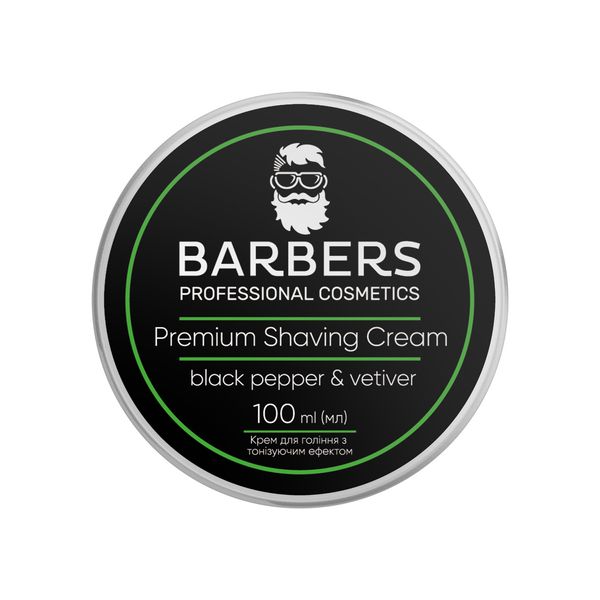 Крем для бритья с тонизирующим эффектом Barbers Black Pepper-Vetiver 100 мл 4823109403956 фото